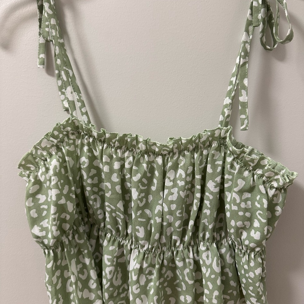 Green Leopard Print Women's Top